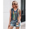 image:imageZeagoo Tank Top for Women V Neck Loose Fit Sleeveless Summer Tops Business Casual Outfits Dressy Blouses ShirtsMulticolor 289