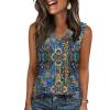 image:imageZeagoo Tank Top for Women V Neck Loose Fit Sleeveless Summer Tops Business Casual Outfits Dressy Blouses ShirtsMulticolor 779