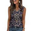 image:imageZeagoo Tank Top for Women V Neck Loose Fit Sleeveless Summer Tops Business Casual Outfits Dressy Blouses ShirtsNavy Floral 869