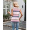 image:imageZeagoo Tank Top for Women V Neck Loose Fit Sleeveless Summer Tops Business Casual Outfits Dressy Blouses ShirtsStriped Pink
