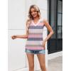 image:imageZeagoo Tank Top for Women V Neck Loose Fit Sleeveless Summer Tops Business Casual Outfits Dressy Blouses ShirtsStriped Pink