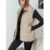 image:imageZeagoo Women Puffer Vest Lightweight Stand Collar Sleeveless Winter Warm Zip Up Padded Outerwear Jackets with Pockets SXXLBeige