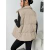 image:imageZeagoo Women Puffer Vest Lightweight Stand Collar Sleeveless Winter Warm Zip Up Padded Outerwear Jackets with Pockets SXXLBeige