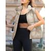image:imageZeagoo Women Puffer Vest Lightweight Stand Collar Sleeveless Winter Warm Zip Up Padded Outerwear Jackets with Pockets SXXLBeige