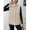 image:imageZeagoo Women Puffer Vest Lightweight Stand Collar Sleeveless Winter Warm Zip Up Padded Outerwear Jackets with Pockets SXXLBeige