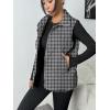 image:imageZeagoo Women Puffer Vest Lightweight Stand Collar Sleeveless Winter Warm Zip Up Padded Outerwear Jackets with Pockets SXXLBlack White Plaid