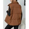 image:imageZeagoo Women Puffer Vest Lightweight Stand Collar Sleeveless Winter Warm Zip Up Padded Outerwear Jackets with Pockets SXXLBrown