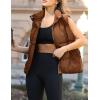 image:imageZeagoo Women Puffer Vest Lightweight Stand Collar Sleeveless Winter Warm Zip Up Padded Outerwear Jackets with Pockets SXXLBrown