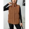 image:imageZeagoo Women Puffer Vest Lightweight Stand Collar Sleeveless Winter Warm Zip Up Padded Outerwear Jackets with Pockets SXXLBrown