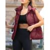 image:imageZeagoo Women Puffer Vest Lightweight Stand Collar Sleeveless Winter Warm Zip Up Padded Outerwear Jackets with Pockets SXXLBurgundy