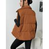 image:imageZeagoo Women Puffer Vest Lightweight Stand Collar Sleeveless Winter Warm Zip Up Padded Outerwear Jackets with Pockets SXXLCamel
