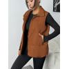 image:imageZeagoo Women Puffer Vest Lightweight Stand Collar Sleeveless Winter Warm Zip Up Padded Outerwear Jackets with Pockets SXXLCamel