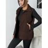 image:imageZeagoo Women Puffer Vest Lightweight Stand Collar Sleeveless Winter Warm Zip Up Padded Outerwear Jackets with Pockets SXXLDark Brown