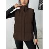 image:imageZeagoo Women Puffer Vest Lightweight Stand Collar Sleeveless Winter Warm Zip Up Padded Outerwear Jackets with Pockets SXXLDark Brown