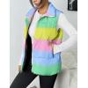 image:imageZeagoo Women Puffer Vest Lightweight Stand Collar Sleeveless Winter Warm Zip Up Padded Outerwear Jackets with Pockets SXXLGreen Yellow Pink Blue Stripe