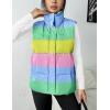 image:imageZeagoo Women Puffer Vest Lightweight Stand Collar Sleeveless Winter Warm Zip Up Padded Outerwear Jackets with Pockets SXXLGreen Yellow Pink Blue Stripe