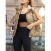image:imageZeagoo Women Puffer Vest Lightweight Stand Collar Sleeveless Winter Warm Zip Up Padded Outerwear Jackets with Pockets SXXLKhaki