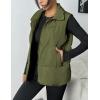 image:imageZeagoo Women Puffer Vest Lightweight Stand Collar Sleeveless Winter Warm Zip Up Padded Outerwear Jackets with Pockets SXXLOlive