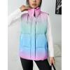 image:imageZeagoo Women Puffer Vest Lightweight Stand Collar Sleeveless Winter Warm Zip Up Padded Outerwear Jackets with Pockets SXXLPurple Pink Yellow Tiedye