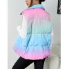 image:imageZeagoo Women Puffer Vest Lightweight Stand Collar Sleeveless Winter Warm Zip Up Padded Outerwear Jackets with Pockets SXXLPurple Pink Yellow Tiedye