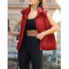 image:imageZeagoo Women Puffer Vest Lightweight Stand Collar Sleeveless Winter Warm Zip Up Padded Outerwear Jackets with Pockets SXXLRed