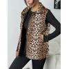 image:imageZeagoo Women Puffer Vest Lightweight Stand Collar Sleeveless Winter Warm Zip Up Padded Outerwear Jackets with Pockets SXXLWhite Brown Black Leopard