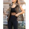 image:imageZeagoo Women Puffer Vest Lightweight Stand Collar Sleeveless Winter Warm Zip Up Padded Outerwear Jackets with Pockets SXXLWhite Brown Black Leopard
