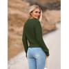 image:imageZeagoo Womens 2026 Fall Crewneck Cropped Sweater Trendy Long Sleeve Ribbed Knit Pullover Jumper TopsArmy Green