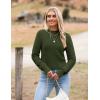 image:imageZeagoo Womens 2026 Fall Crewneck Cropped Sweater Trendy Long Sleeve Ribbed Knit Pullover Jumper TopsArmy Green