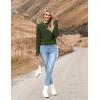 image:imageZeagoo Womens 2026 Fall Crewneck Cropped Sweater Trendy Long Sleeve Ribbed Knit Pullover Jumper TopsArmy Green