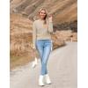 image:imageZeagoo Womens 2026 Fall Crewneck Cropped Sweater Trendy Long Sleeve Ribbed Knit Pullover Jumper TopsBeige