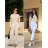 image:imageZeagoo Womens 2026 Fall Crewneck Cropped Sweater Trendy Long Sleeve Ribbed Knit Pullover Jumper TopsBeige