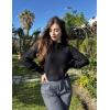 image:imageZeagoo Womens 2026 Fall Crewneck Cropped Sweater Trendy Long Sleeve Ribbed Knit Pullover Jumper TopsBlack