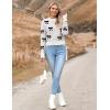 image:imageZeagoo Womens 2026 Fall Crewneck Cropped Sweater Trendy Long Sleeve Ribbed Knit Pullover Jumper TopsBowknot White