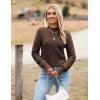 image:imageZeagoo Womens 2026 Fall Crewneck Cropped Sweater Trendy Long Sleeve Ribbed Knit Pullover Jumper TopsBrown