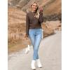 image:imageZeagoo Womens 2026 Fall Crewneck Cropped Sweater Trendy Long Sleeve Ribbed Knit Pullover Jumper TopsBrown