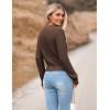 image:imageZeagoo Womens 2026 Fall Crewneck Cropped Sweater Trendy Long Sleeve Ribbed Knit Pullover Jumper TopsBrown