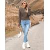 image:imageZeagoo Womens 2026 Fall Crewneck Cropped Sweater Trendy Long Sleeve Ribbed Knit Pullover Jumper TopsCoffee