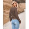 image:imageZeagoo Womens 2026 Fall Crewneck Cropped Sweater Trendy Long Sleeve Ribbed Knit Pullover Jumper TopsCoffee