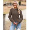 image:imageZeagoo Womens 2026 Fall Crewneck Cropped Sweater Trendy Long Sleeve Ribbed Knit Pullover Jumper TopsCoffee