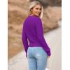 image:imageZeagoo Womens 2026 Fall Crewneck Cropped Sweater Trendy Long Sleeve Ribbed Knit Pullover Jumper TopsDark Purple