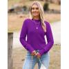 image:imageZeagoo Womens 2026 Fall Crewneck Cropped Sweater Trendy Long Sleeve Ribbed Knit Pullover Jumper TopsDark Purple