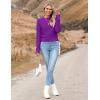 image:imageZeagoo Womens 2026 Fall Crewneck Cropped Sweater Trendy Long Sleeve Ribbed Knit Pullover Jumper TopsDark Purple