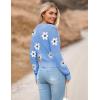 image:imageZeagoo Womens 2026 Fall Crewneck Cropped Sweater Trendy Long Sleeve Ribbed Knit Pullover Jumper TopsFloral Blue