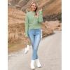 image:imageZeagoo Womens 2026 Fall Crewneck Cropped Sweater Trendy Long Sleeve Ribbed Knit Pullover Jumper TopsGreen