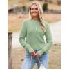image:imageZeagoo Womens 2026 Fall Crewneck Cropped Sweater Trendy Long Sleeve Ribbed Knit Pullover Jumper TopsGreen