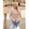 image:imageZeagoo Womens 2026 Fall Crewneck Cropped Sweater Trendy Long Sleeve Ribbed Knit Pullover Jumper TopsKhaki