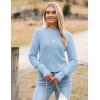 image:imageZeagoo Womens 2026 Fall Crewneck Cropped Sweater Trendy Long Sleeve Ribbed Knit Pullover Jumper TopsLight Blue