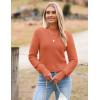 image:imageZeagoo Womens 2026 Fall Crewneck Cropped Sweater Trendy Long Sleeve Ribbed Knit Pullover Jumper TopsOrange