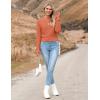 image:imageZeagoo Womens 2026 Fall Crewneck Cropped Sweater Trendy Long Sleeve Ribbed Knit Pullover Jumper TopsOrange